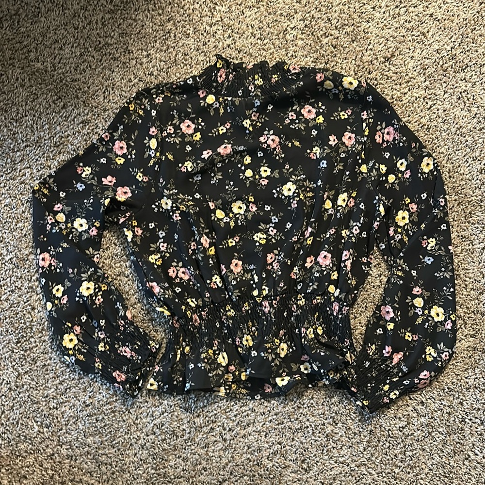 Black Floral Blouse